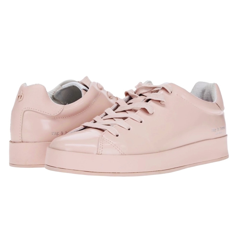 Rag & Bone RB1 Pink Leather Sneakers Women’s Size 9 Minimalist Designer Low Top
